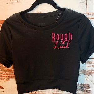Rough & Loved crop workout outfit